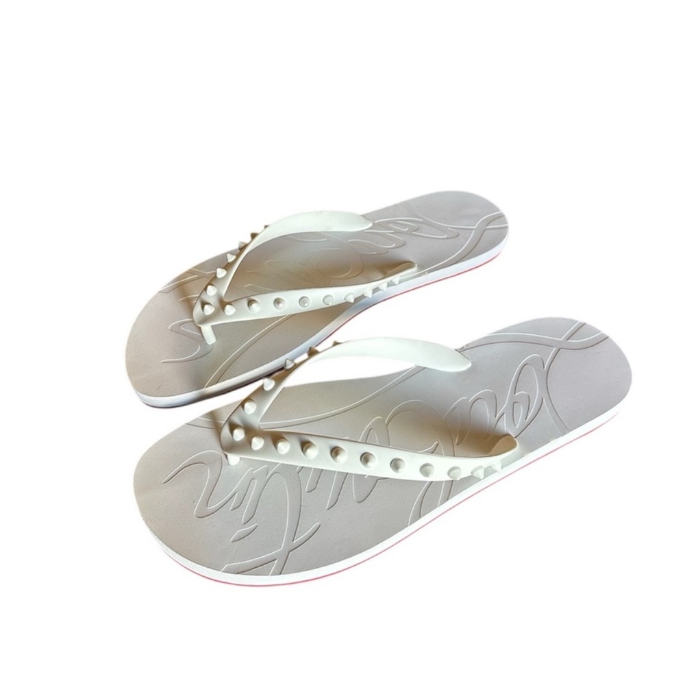 Christian Louboutin white stud spike white sandals - Picture 5 of 6